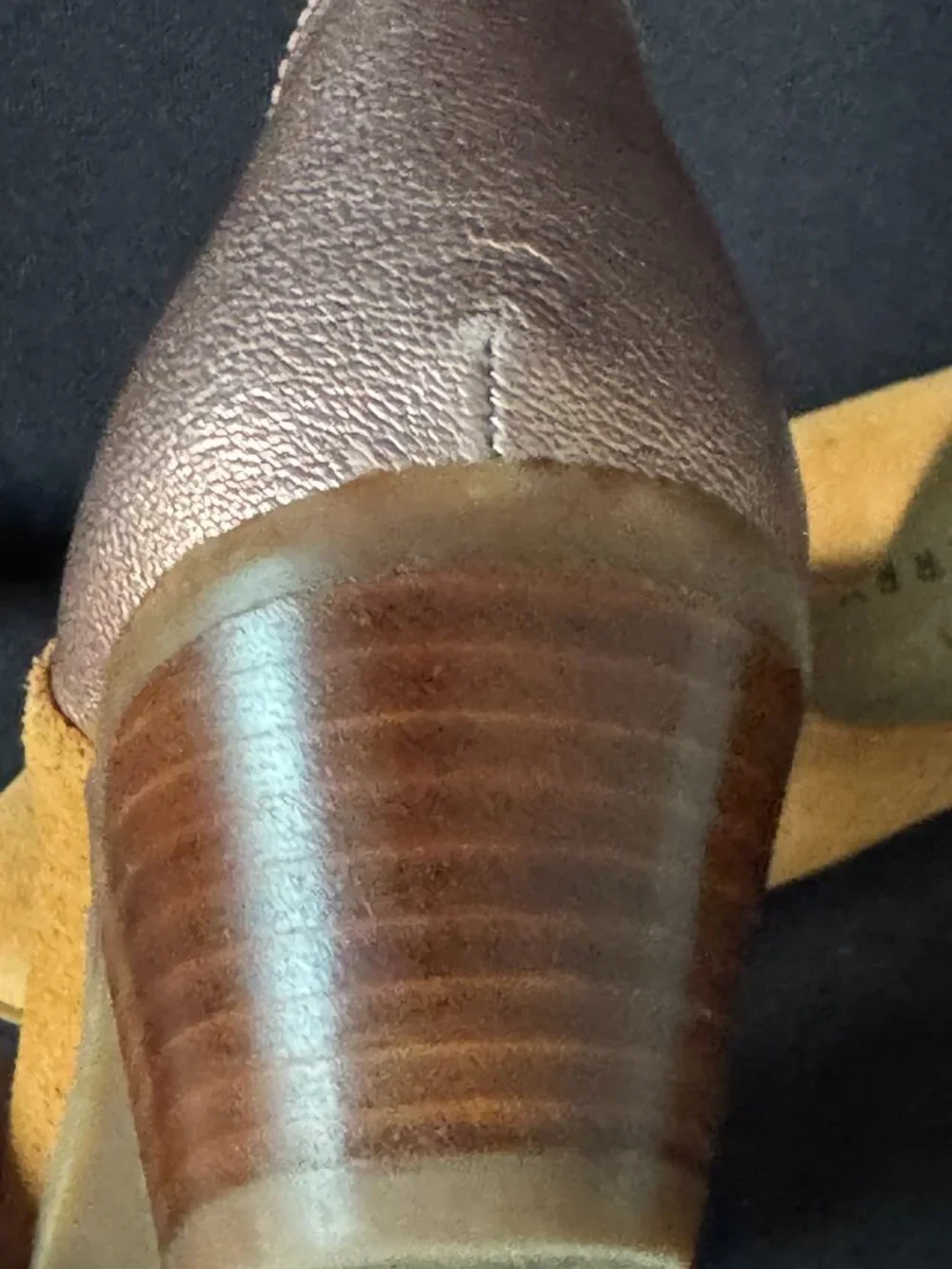 Katy Perry The Hope Suede Metallic Leather Booties Mule Tan Bronze Size 9M/39
